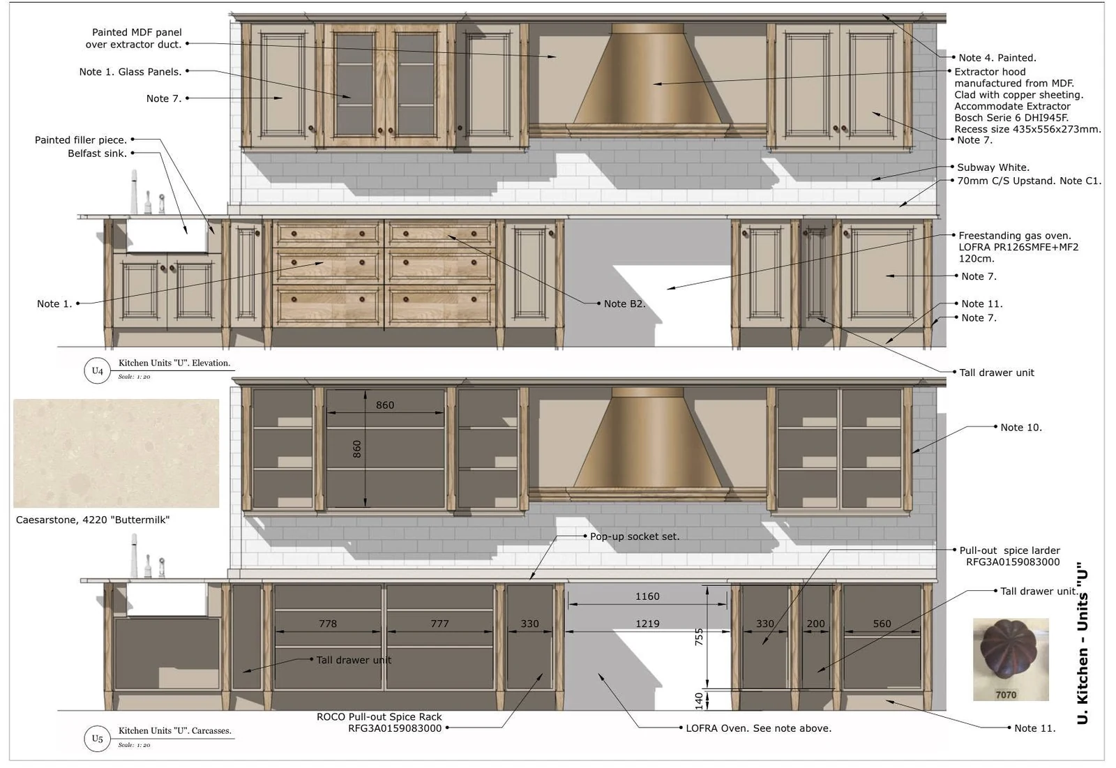 Van Greunen kitchen joinery elevation drawing, sheet 5